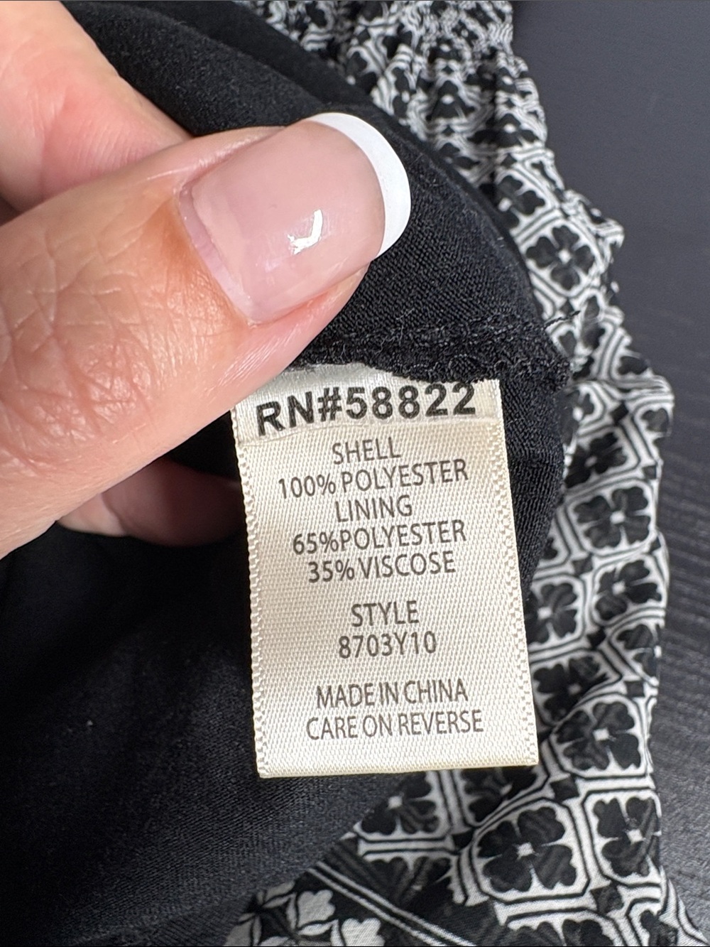 Max Studio Women's Black and Cream Patterned Skater Skirt - Picture 5 of 7